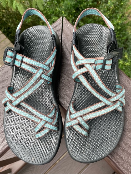 Chaco Shoes - Chaco ZX/2 Classic Double Strap Hiking Sandals Teal blue & Brown Women's 8